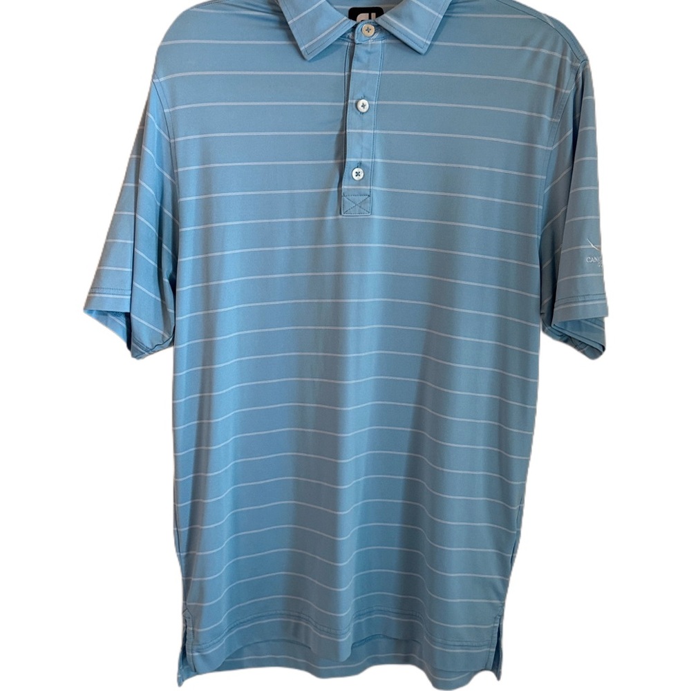 FootJoy Blue Polo Shirt with Stripes and Short Sleeves